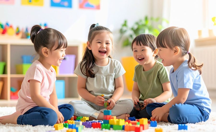 手を使って遊ぶ子ども