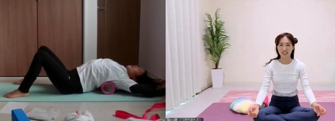 オンライン試験と親子のふれあいの様子