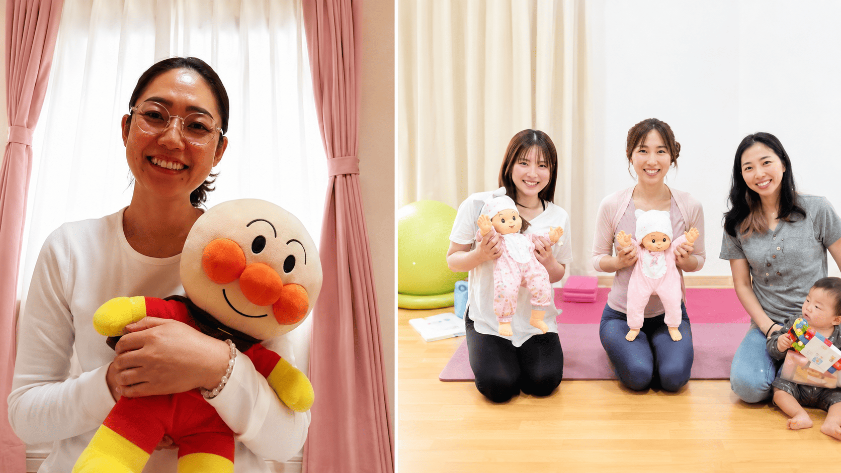 赤ちゃんとママに寄り添うベビーヨガ&ママヨガの実技発表の様子