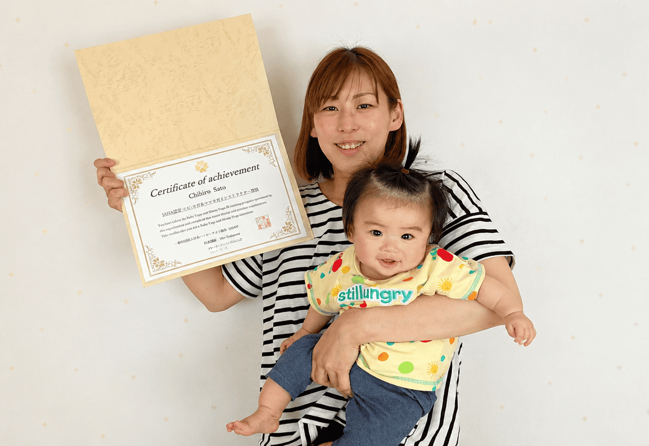 JAHA認定ベビーヨガ＆ママヨガ資格を取得した山形県山形市のchihiroさん