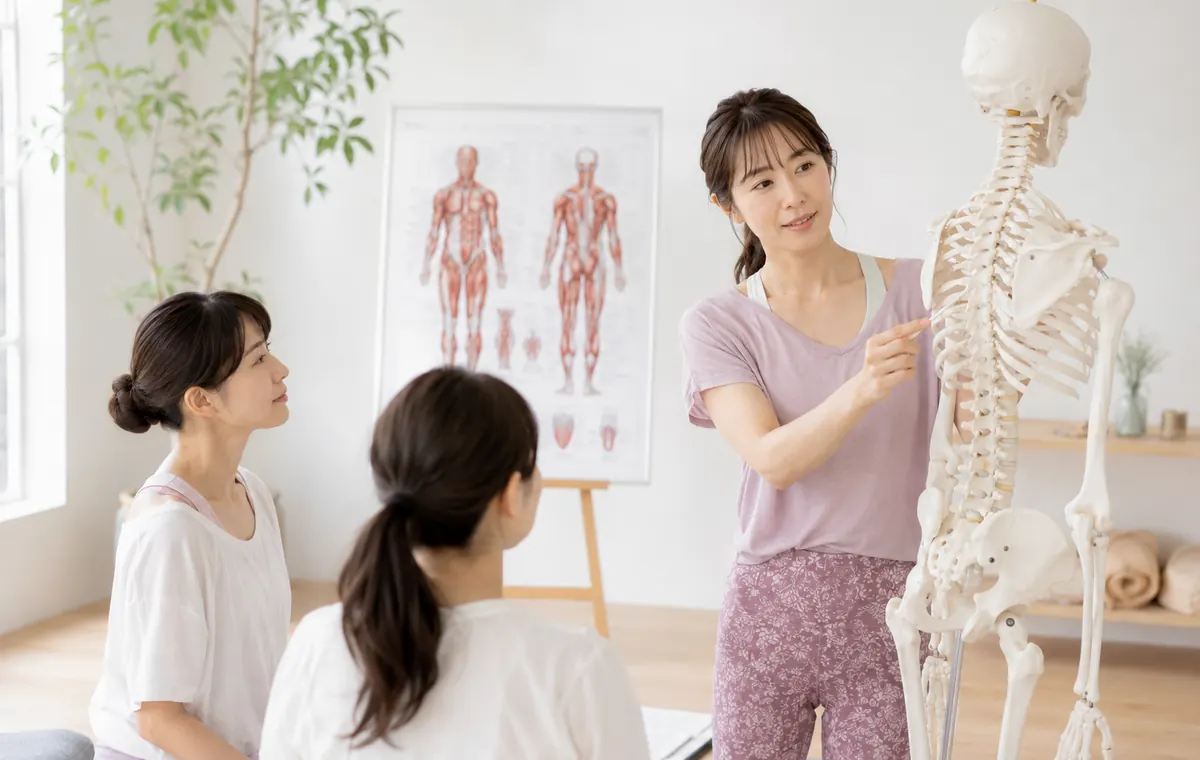 骨格模型を使ってヨガ解剖学を学ぶ講座